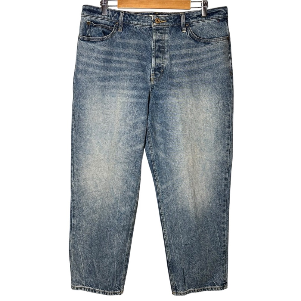 RYEGRASS | Women’s Blue Straight Leg Button Fly Baggy Denim Jeans size 14
